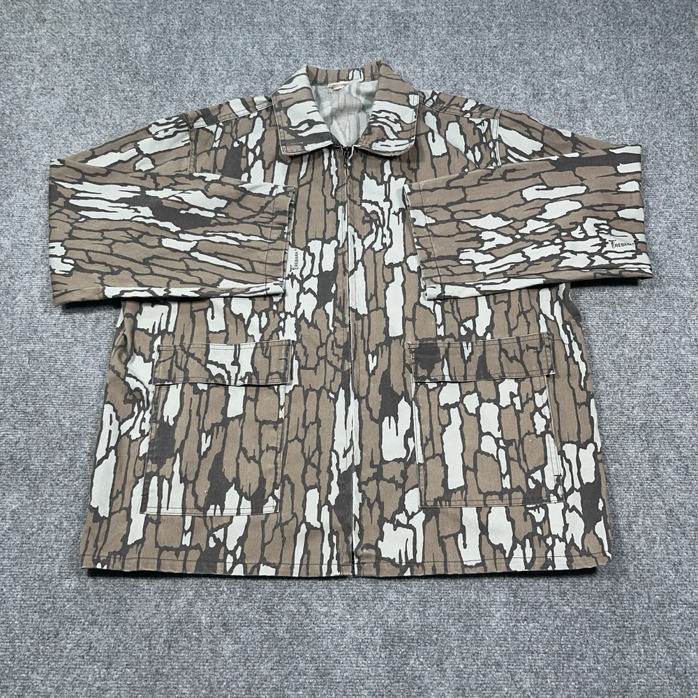 Vintage Browning Trebark Camo Full Zip Jacket Men XL Made In USA Gorp Loose Fit